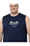 Men's Large Size Navy Blue Zero Sleeve Fresh T-Shirt 3Xl-4Xl-5Xl-6Xl - 3