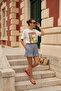Women's Plaid Patterned Ruffled Elastic Waist Summer Shorts Navy Blue – Comfortable Fit, with Pockets - 2