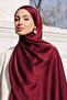 Satin Textured Janjanlı Evening Dress Shawl Claret Red 102 - 5