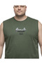 Men's Large Size Khaki Zero Sleeve Fresh T-Shirt 3Xl-4Xl-5Xl-6Xl - 3
