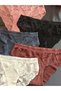 Terra Lace Detailed Mesh Elastic Waist 5-Piece Women's Panties Set-Colorful - 4
