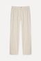Men's Beige Linen Blend Straight Fit Chino Pants - 4