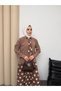 Hijab Skirt Set with Polka Dot Scarf Detail - 4
