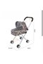 Doll stroller, foldable, white, gray metal frame - 2