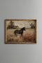 Horse Figure in Rural Scenery - Vintage Patterned Frame - Slim Model