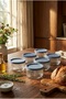 Set of 6 Glass Breakfast Jars with Soft Blue Lids and Transparent Storage Containers 425 Cc - 3