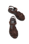 Women's Genuine Leather Ankle Strap Buckle Closed Front Suede Daily Sandals Gines Brown Suede - 5