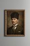 Ataturk Portrait - Vintage Patterned Frame - Slim Model