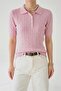 Women's Slim Fit Polo Collar Buttoned T-Shirt Mdy-55102 - 3