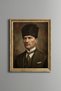 Ataturk Portrait - Vintage Patterned Frame - Slim Model