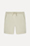 Men's Stone Color Straight Fit Tie-Waist Shorts