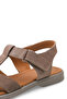 Women's Genuine Leather Ankle Strap Buckle Closed Front Suede Daily Sandals Gines Mink Suede - 6