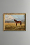Lonely Horse in the Steppe - Vintage Patterned Frame - Slim Model