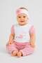 Baby girl 3-piece heart & bunny embroidered bandana top & bottom set - summer 100% cotton - 0-3-6-9 months