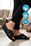 Black Heel Gel Supported Anatomical Women's Slippers 09-063 Z