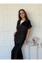 Black short sleeve parachute modal set with drawstring - 2