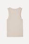 Women's Stone Color Fitted Crew Neck Sleeveless T-Shirt - 5