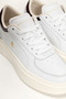 Shiny Leather Platform Women's Sneaker White - 5