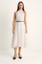 Women's White Black Halter Neck Belt Detailed Lined Polka Dot Midi Chiffon Dress 20227 60286187 - 2