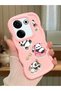 Simple Pink Silicone Phone Case Panda Pattern Shockproof Compatible with Tecno Camon 20 Pro 4g - 2