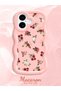 iPhone 17 Compatible Shockproof Simple Pink Silicone Phone Case Flower Pattern - 2