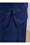 Azime Ribbed Slit Skirt Set-Mf1892 Navy Blue - 4