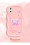 iPhone XS Compatible Shockproof Simple Pink Silicone Phone Case Butterfly Pattern - 2
