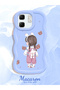 Infinix Hot 50I Compatible Shockproof Simple Blue Silicone Phone Case Girl Pattern - 2
