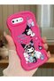 iPhone 8 Plus Compatible Shockproof Simple Red Silicone Phone Case Kuromi Pattern