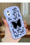 iPhone X Compatible Shockproof Simple Blue Silicone Phone Case Butterfly Pattern