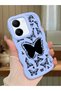 Vivo Y27S Compatible Shockproof Simple Blue Silicone Phone Case Butterfly Pattern