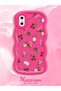 iPhone XS Compatible Shockproof Simple Red Silicone Phone Case Flowers Pattern - 2