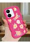 Vivo Y36 5g Compatible Anti-Knock Simple Red Silicone Phone Case Flowers Pattern