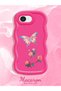 iPhone 17E Compatible Shockproof Simple Red Silicone Phone Case Butterfly Pattern - 2