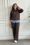 Polo Collar Striped Shirt Detailed Set