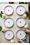 6Pcs Dessert Plate with Heart Modern