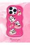 Shockproof Simple Red Silicone Phone Case Panda Pattern Compatible with iPhone 15 Pro