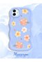 Samsung Galaxy A04 Compatible Shockproof Simple Blue Silicone Phone Case Cover Flower Pattern - 3