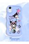 iPhone Xr Compatible Shockproof Simple Blue Silicone Phone Case Kuromi Pattern - 2