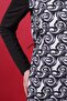 Abstract Patterned Fully Covered Hijab Swimsuit Black Adjustable Waist 3-Piece Water-Repellent Fabric - 6