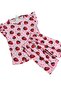 Girls' Cotton Summer Thin Fabric Pink Strawberry Pattern Short Ruffle Sleeve Shorts Summer Pajama Set - 5