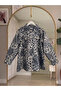 Leopard Patterned Lined Oversize Gold Buttoned Shirt Jacket - 5