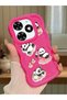 Simple Red Silicone Phone Case Panda Pattern Compatible with Tecno Spark Go 2024 Shockproof - 2