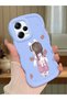 Redmi Note 12 Pro 5g Compatible Shockproof Simple Blue Silicone Phone Case Girl Pattern