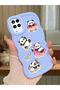 Simple Blue Silicone Phone Case Compatible with Samsung Galaxy A12 Panda Pattern Shockproof - 2