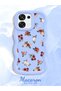Oppo A6 Pro Compatible Shockproof Simple Blue Silicone Phone Case Cover Flower Pattern - 2