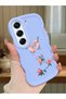 Tecno Camon 40 Compatible Shockproof Simple Blue Silicone Phone Case Butterfly Pattern