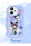 Oppo Reno 14F Compatible Shockproof Simple Blue Silicone Phone Case Kuromi Pattern - 2