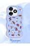 Tecno Spark 20 Compatible Simple Blue Silicone Phone Case Shockproof Flower Pattern - 2