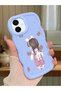 Samsung Galaxy A06 Compatible Shockproof Simple Blue Silicone Phone Case Girl Pattern